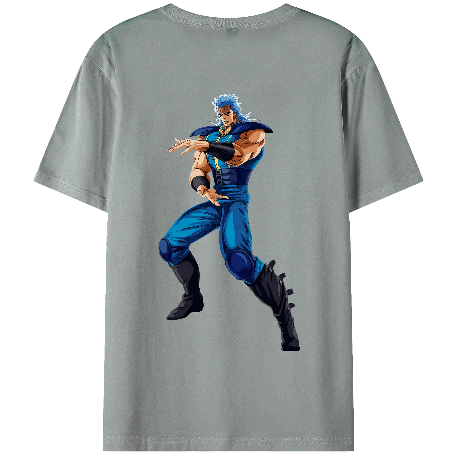（画像用） 北斗の拳 Fist of the North Star 綿100％ メンズ半袖Tシャツ（バックプリント） 通気性